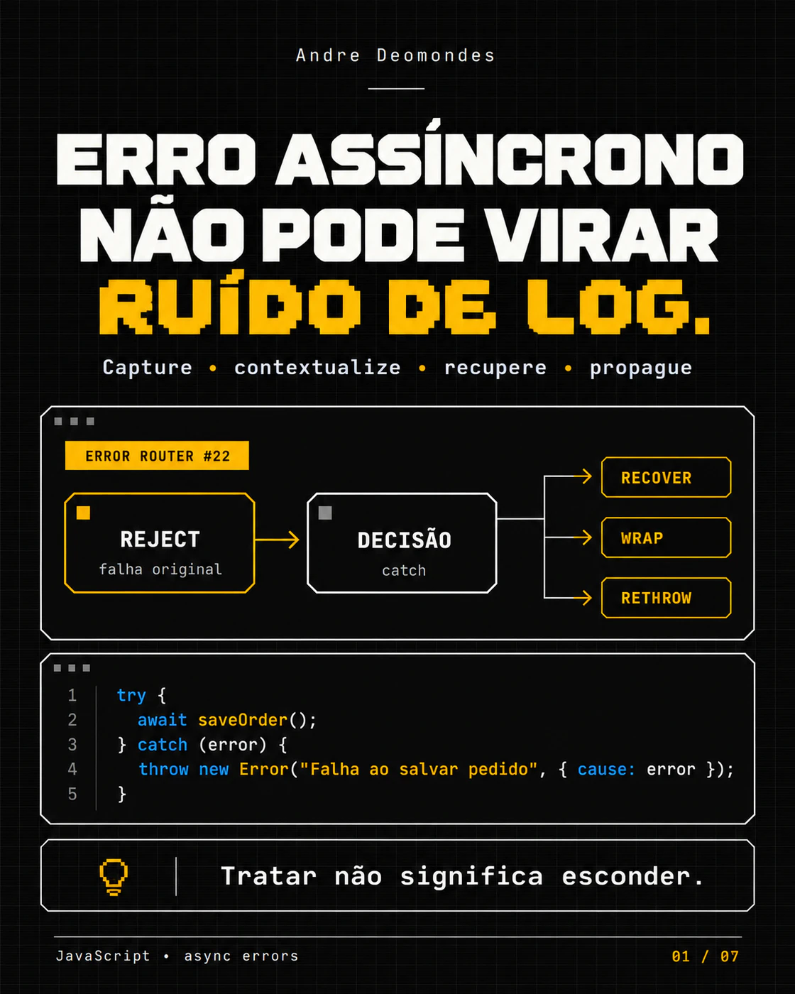 Card 1 de 7: Erros assíncronos